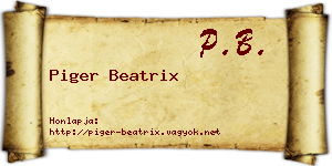 Piger Beatrix névjegykártya